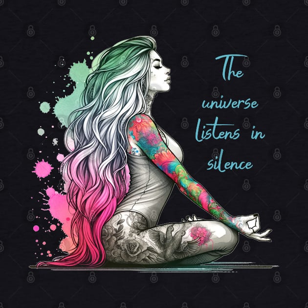 The universe listen in silence. Yoga by O.M.Art&Yoga